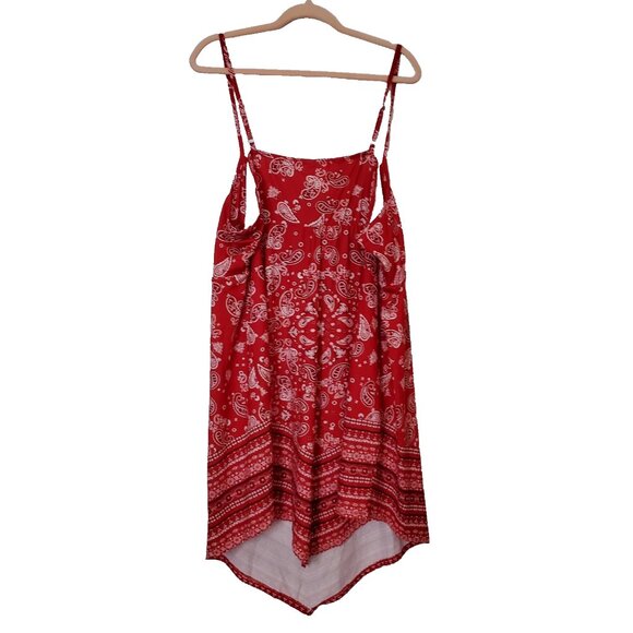 Women's Dress Red Bandana Hankie Hem Dress Junior Size 3X No Boundaries - Picture 7 of 9